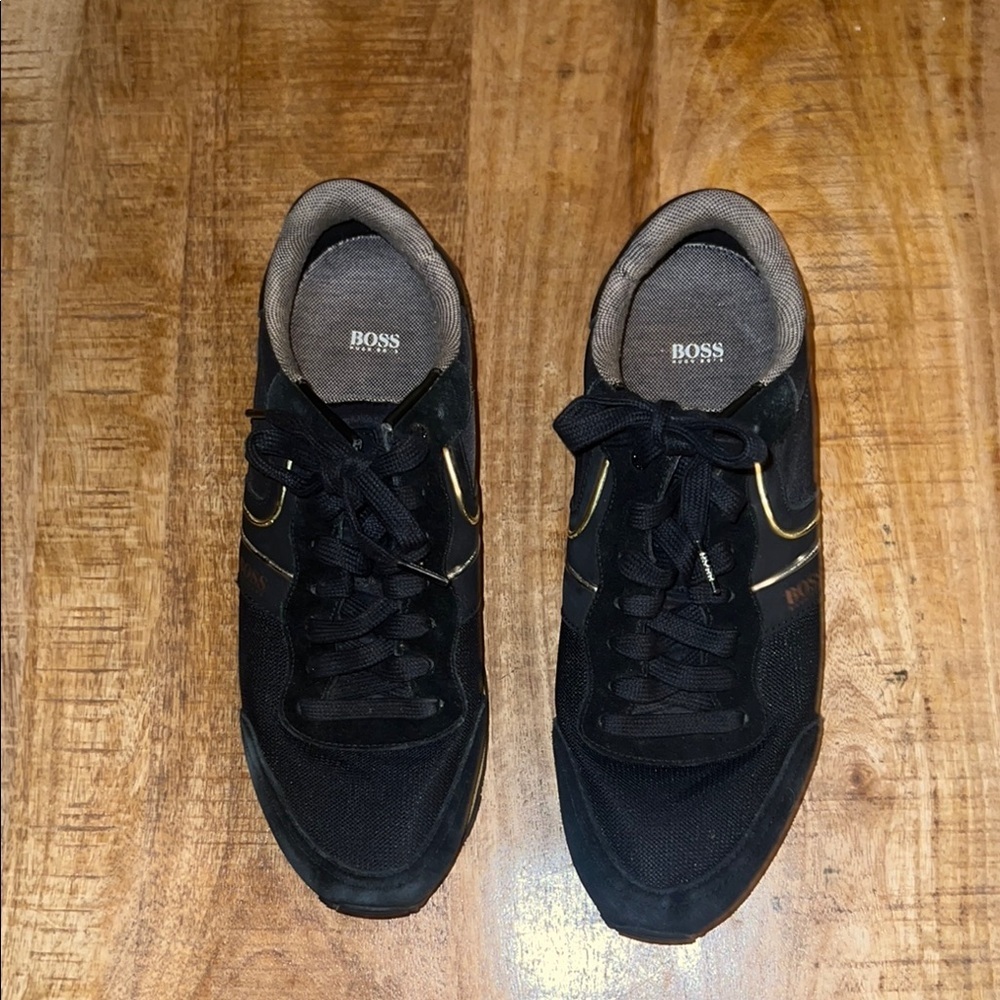 Boss Black and Gold Sneakers Minimalist Design